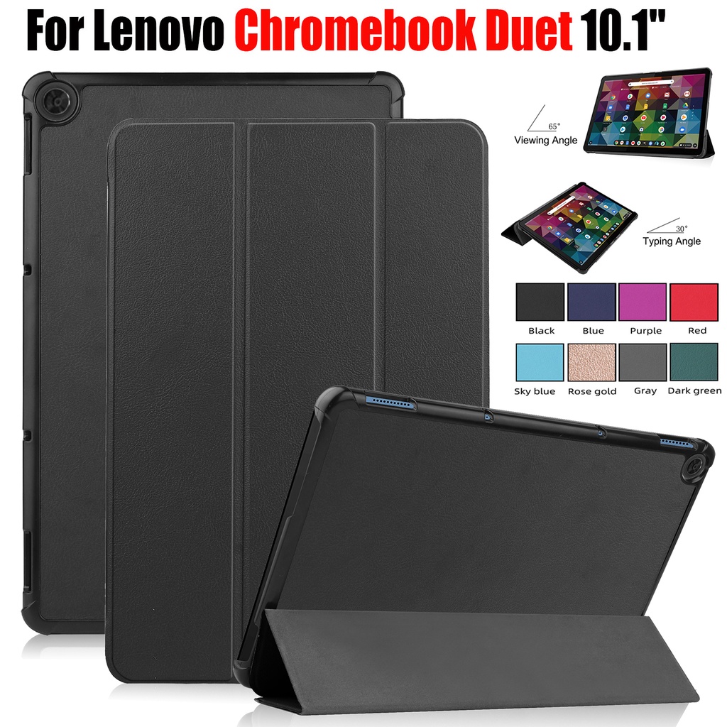 เคสแท็บเล็ต PC หนัง PU ฝาพับแม่เหล็ก กันเหงื่อ ตั้งได้ สําหรับ Lenovo Chromebook Duet 10.1 นิ้ว Ideapad Duet Chromebook 10.1 นิ้ว CT-X636F