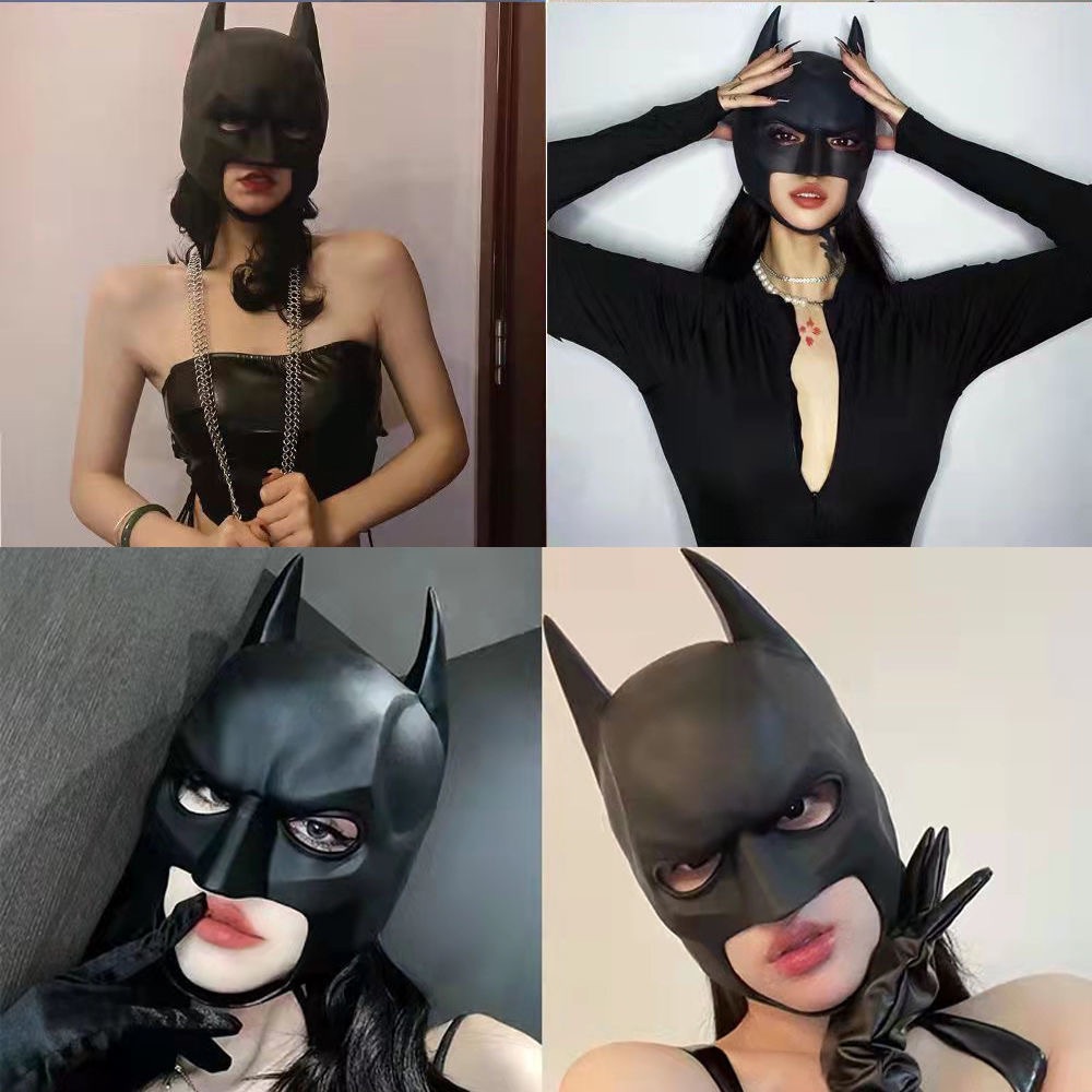 Cat Girl Mask Headgears สินค้าคอสเพลย์ Cat Girl Batman Latex Mask Headgear