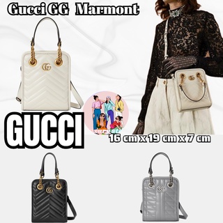 แพ็คเกจ GUCCI GG  GG Marmont series กระเป๋าถือขนาดเล็ก/กระเป๋าผู้หญิง/กระเป๋าสะพายข้าง/กระเป๋าสะพาย/ใหม่ล่าสุด/ยุโรปแท้