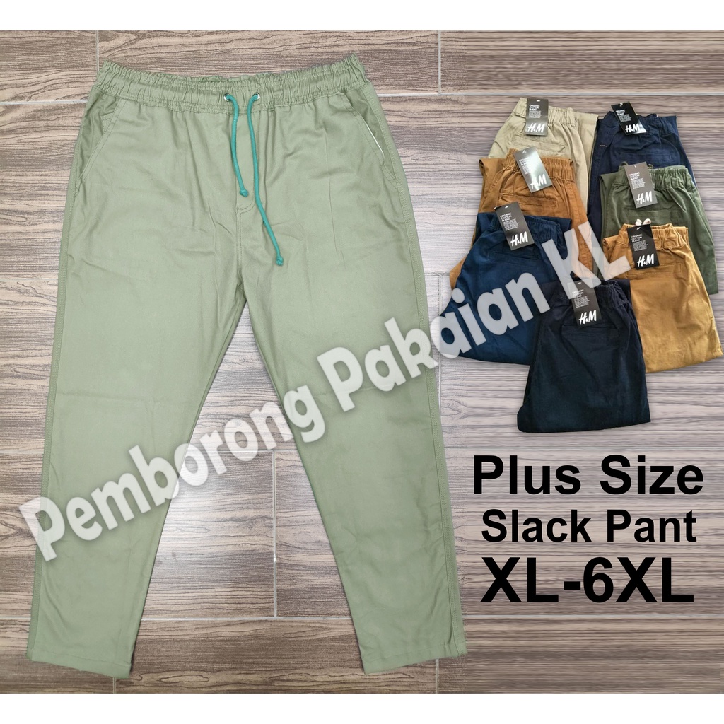 (XL-6XL) กางเกง SLACK Plus Size Unisex กางเกงขนาดใหญ่ผู้ชาย/Perempuan slAck กางเกงขายาวผู้ชายขนาดใหญ