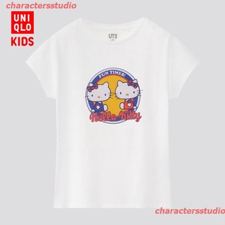 ผ้าฝ้าย 100%charactersstudio woman Uniqlo เสื้อยืดลําลองสําหรับสตรีแขนสั้นพิมพ์ลาย Sanrio Fw 431410 2021 cotton 100%S-3X