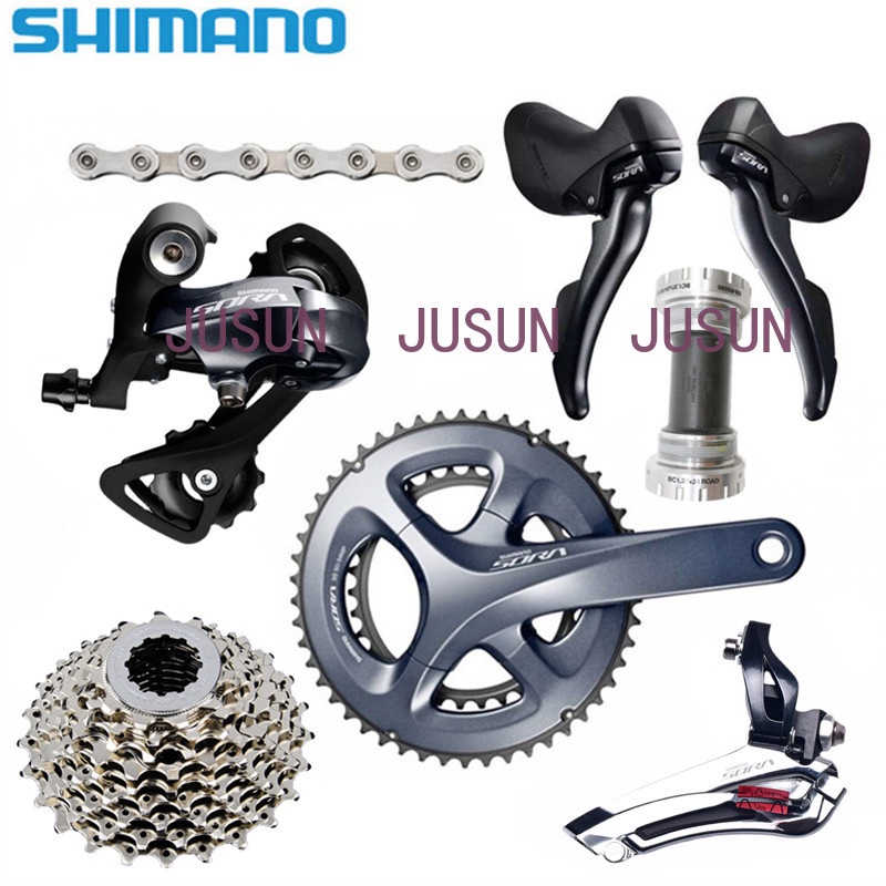 Shimano SORA R3000 29 Speed Groupset แผนที่จักรยานจักรยาน Groupsets FC-R3000 ST-R3000 STI Lever RD-R