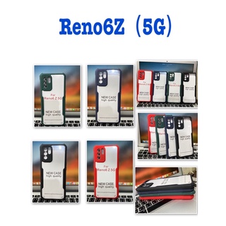 Reno6Z ตรงรุ่น✨พร้​อมส่งใน🇹🇭✨เคสขอบสีหลังใสกันกระแทกคลุมกล้อง For​ Oppo Reno6Z