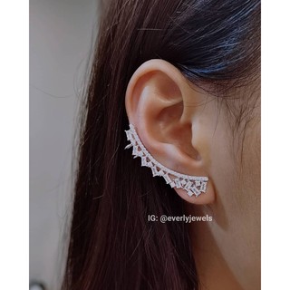 Earcuff #1 งานคล้องหูแบบไล่หู เพชรCZเกรดพรีเมี่ยม ไม่ต้องเจาะหู | พร้อมส่ง