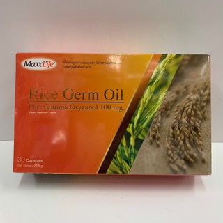 MaxxLife Rice Germ Oil Plus Gamma Oryzanol แม็กซ์ไลฟ์ น้ำมันจมูกข้าว ผสมแกมมา โอไรซานอล 100 มก. 30 แคปซูล