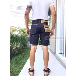 💥กางเกงยีนส์ขาสั้นผู้ชายวินเทจ ผ้าไม่ยืด ขากว้าง ผ้าเนื้ออย่…