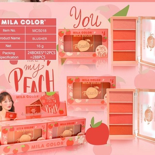 MC5018 บลัชออน​ Heng​ Fei​ 4 เฉดสี เนื้อ​แมท​ เนื้อชิ​มเมอร์​ ติดทน โทนส้ม โทนพีช โทนชมพู สวยคุ้มมากจ้า🍑🍓