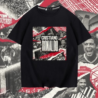 เสื้อยืดแขนสั้น ผ้าฝ้ายแท้ พิมพ์ลายทีมชาติฟุตบอล Ronaldo Portuguese C-Lo CR7 230 กรัม สําหรับผู้ชาย