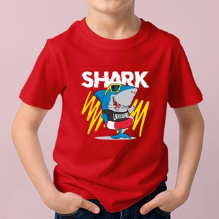 เสื้อผ้าเด็ก เสื้อยืดเด็ก Shark เสื้อเด็กคอกลมแขนสั้น