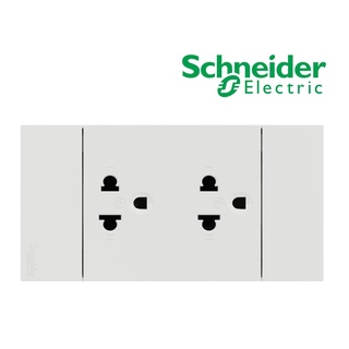 Schneider ชุดปลั๊กกราวด์คู่ A70426UST_WE สีขาว