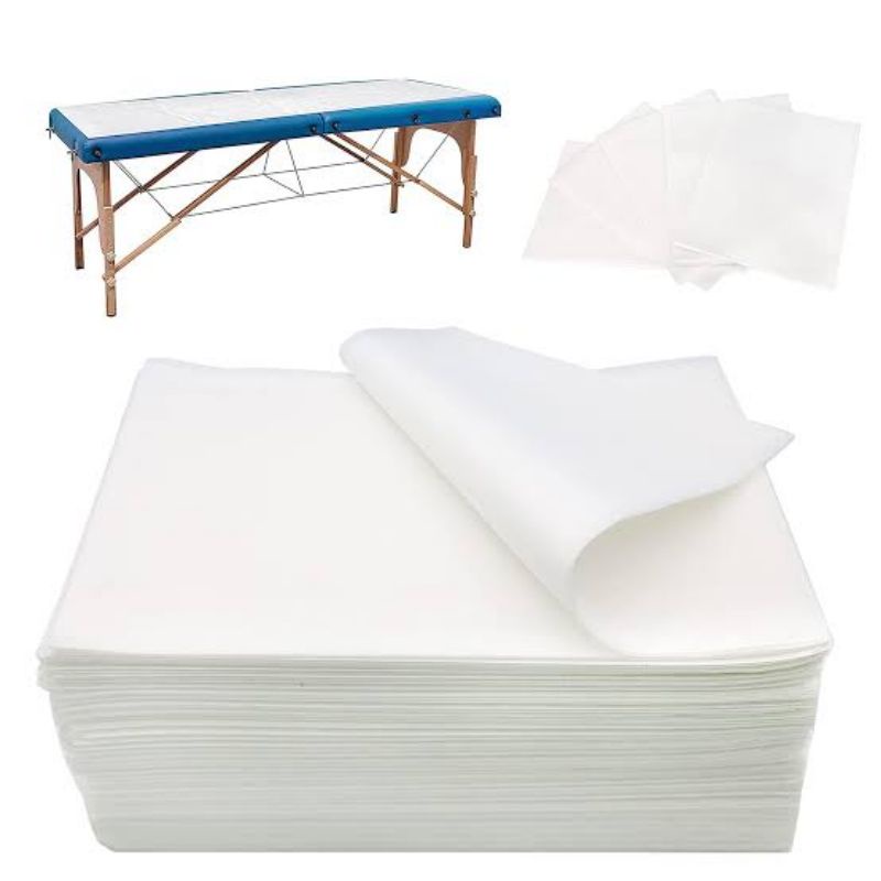 กระดาษรองกันเปื้อนสำหรับเตียงนวด100pcs Disposable Spa Massage Bed Table กระดาษ-ผ้าปูเตียง กันเปื้อน  สักคิ้ว นวดสปา