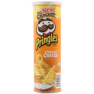 Pringles Potato Crisps Cheesy Cheese Flavor 107g. พริงเกิลส์มันฝรั่งทอดกรอบรสชีสซี่ชีส 107กรัม