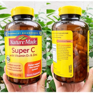 วิตามินซี Nature Made Super C vitamin D + zinc Complex 200 Tablets