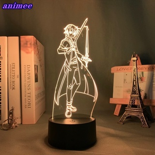 โคมไฟกลางคืน Led รูปดาบ Kirito 3D หลากสีสัน สําหรับตกแต่งห้องนอน