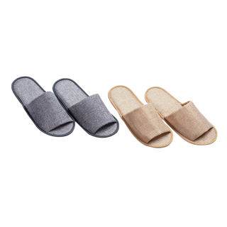 Mellor Chic : Slippers รุ่น 2930-2933 รองเท้าแตะผ้าลินิน รองเท้าใส่ในบ้าน รองเท้าใช้แล้วทิ้ง (อย่างหนา) มี2สี2แบบ