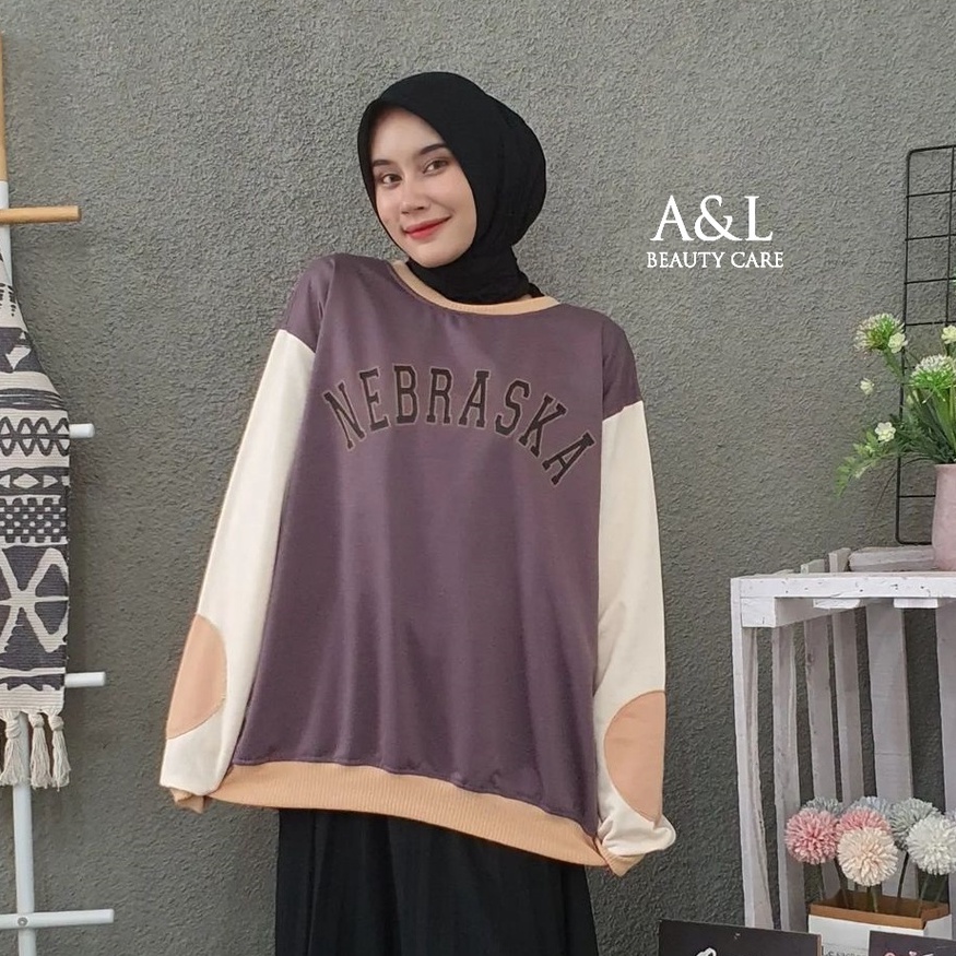 Oversize SWETER XXL / WOMENS OVERSIZE CREWNECK - NEBRASKA