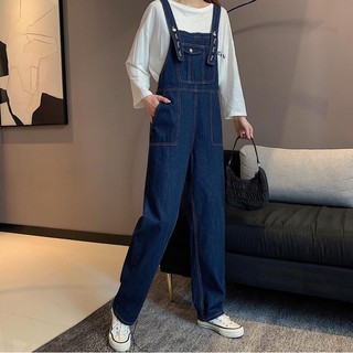 Many Jeans Overalls เอี๊ยมกางเกงยีนส์ขายาวสียีนส์เข้มพร้อมส่ง