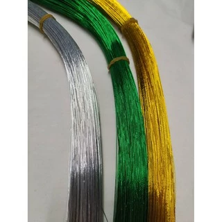 ลวดสี ลวดเงา ลวดประดิษฐ์ สีเงิน/ทอง/เขียว No.20/22/24/26/28/30 ยาว 70/80 CM. แบบ 100 เส้น