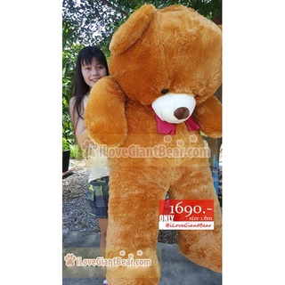 ตุ๊กตาหมียักษ์ จัมโบ้ ไซส์ใหญ่ 50"  ตุ๊กตาหมีตัวใหญ่  สีน้ำตาลเข้ม ทรงอ้วน ขาสั้น น่ารักสุด