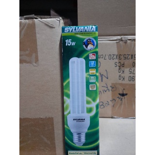 หลอดประหยัดCFL 2U 15W Sylvania สีวอร์ม รุ่น MINILYNX-ECO 827 ขั้ว E27 หลอดซิลวาเนีย (หลอด)