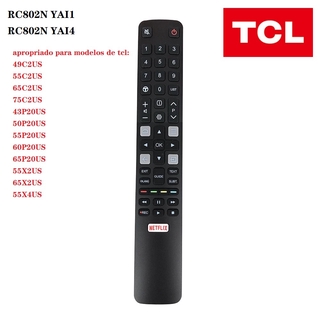 รีโมตคอนโทรลทีวี สำหรับ TCL RC802N YAI1 RC802N YAI4 49C2US 65C2US 75C2US 43P20US 50P20US 55P20US 60P20US 65P20US