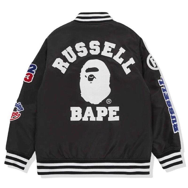 BAPE X RUSSELL COLLEGE VARSITY baseball jacket
