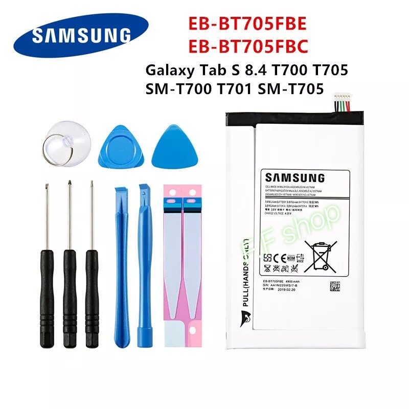 แบตเตอรี่ แท้ Samsung Galaxy Tab S 8.4 T700 T701 T705 SM-T700 EB-BT705FBE 4900mAh พร้อมชุดถอด ร้าน F