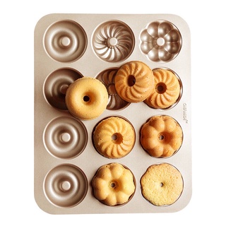 พิมพ์อบโดนัท CHEFMADE  donut cake mold 12-Cavity Non-Stick WK9223