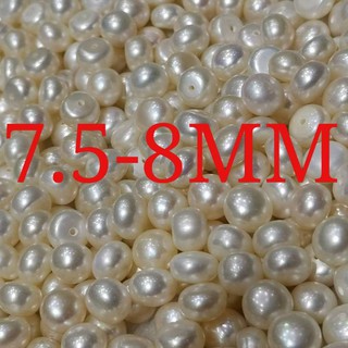 มุกแท้100% Size 7.5-8mm 50-100pcs ราคาขายส่งเหมาะสำหรับทำต่างหู สินค้าถ่ายจากงานจริงมีสินค้าพร้อมส่ง