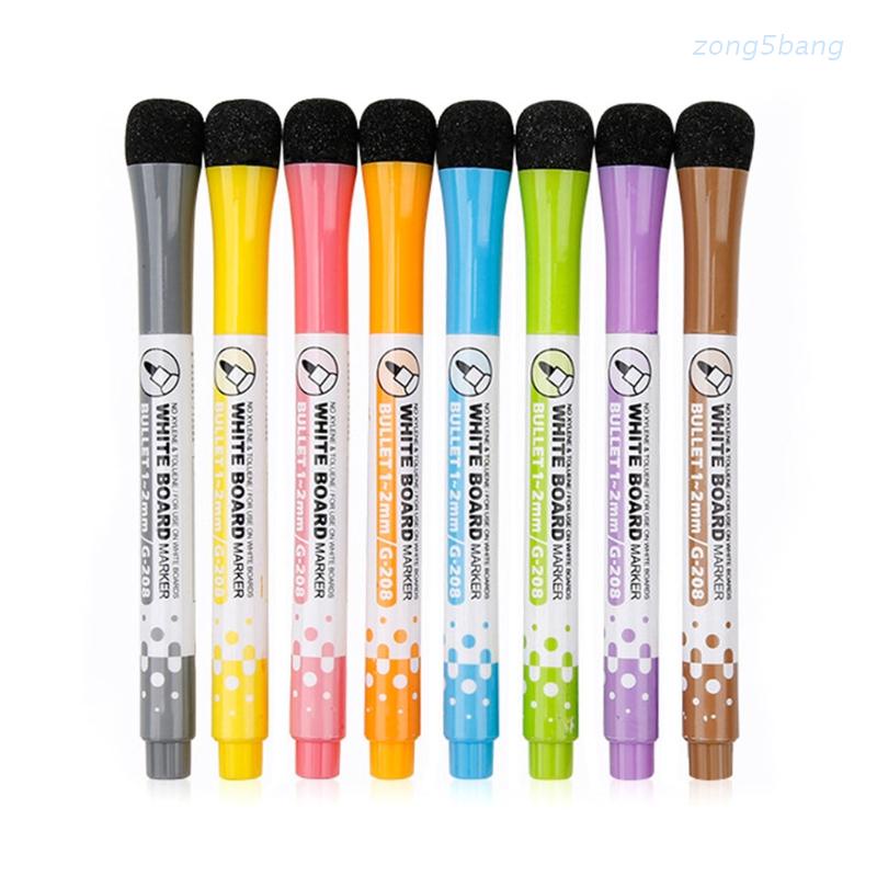 Zong ปากกาไวท์บอร์ดแม่เหล็ก ลบได้ กลิ่นต่ํา สําหรับเด็ก 8 ชิ้น