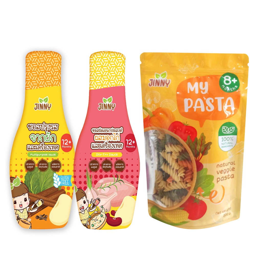 Baby Porridge, Puree & Cereal 519 บาท ส่งฟรี!! Jinny ซอสปรุงรส + ซอสผัด + พาสต้า (คละสูตร) Mom & Baby
