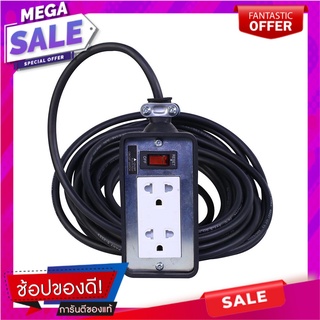 บล็อคยาง 2x4 พร้อมสาย VCT3x1.5 2ช่อง 1สวิตช์ TOSHINO TRS315T-10 เมตร ดำ ปลั๊กพ่วง RUBBER SOCKET BOX 2x4 WITH VCT 3X1.5 2