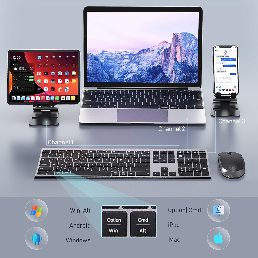 แป้นพิมพ์คอมพิวเตอร์ Jelly Comb Rechargeable Wireless Bluetooth ...