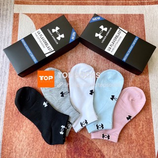 Under Armour⚡️set 5คู่1กล่อง⚡️ ถุงเท้าแบรนด์ข้อสั้น กีฬา งานCotton แฟชั่น พร้อมส่ง