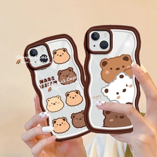 🌈Ready Stock 🏆Samsung S22 S21 S20 Plus Ultra S20 S21 FE Note 20 Plus Cute Bear Monster Soft TPU Phone Case Dustproof Shockproof Candy Color Wavy Edge Phone Case