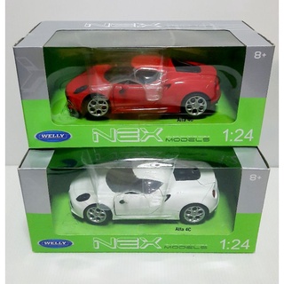 โมเดลรถอัลฟ่า Alfa 4C Scale 1:24 รถโมเดล โมเดลรถเหล็ก งานลิขสิทธิ์แท้ จากแบรนด์ Welly ลิขสิทธิ์แท้ แรร์ไอเทมสุดๆ