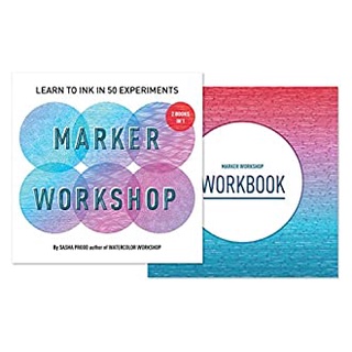 Marker Workshop : Learn to Ink in 50 Experiments - 2 Books in 1 (CSM Workbook) หนังสือภาษาอังกฤษมือ1(New) ส่งจากไทย