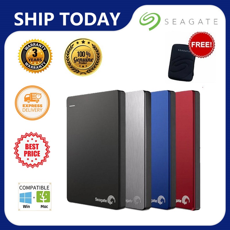 【 New】Seagate HDD 1TB 2TB  Backup Plus Slim Portable External Hard Disk Drive Mac Win