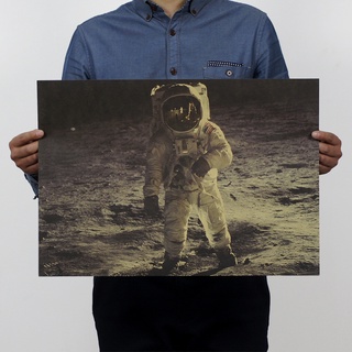 Apollo Moon Landing/Nostalgia/Old โปสเตอร์กระดาษคราฟท์สําหรับติดตกแต่งผนังบ้าน 51X36ซม.