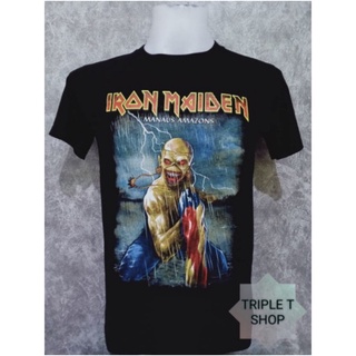 เสื้อยืดคอกลม สกรีนลาย IRON MAIDEN