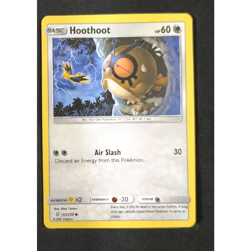 Hoothoot Basic 165/236 โฮโฮ Pokemon Card (Normal) ภาษาอังกฤษ
