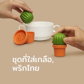 Qualy ชุดที่ใส่เกลือพริกไทย รุ่นกระบองเพชร ที่ใส่เครื่องปรุง Qualy Cactus-Salt and Pepper Shaker QL10203