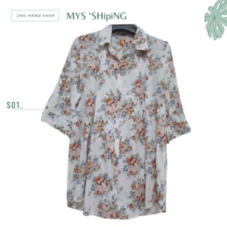 เสื้อเชิ้ตลายดอก size L