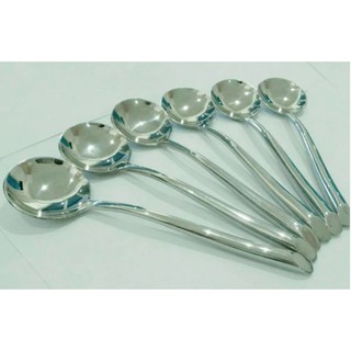 J&amp;G ช้อนทานซุป สแตนเลส (Soup Spoon ) รุ่น CAD1/9 แพค 6 ชิ้น (Stainless)