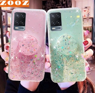 OPPO A94 A93 A74 A73 5G A54 A53 A33 A32 2020 A52 A92 A15 A15S Bling Glitter Star Silicone Case Luxury Foil Powder Soft Cover Crystal Protective Shine Phone Casing for  A 74 94 93 73 54 53 33 32 52 92 15 15S + Airbag Stand Popsocket Kickstand