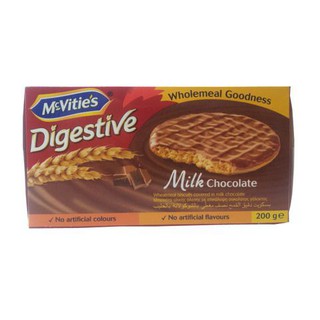 Mcvities Milk Chocolate Digestive 200g แมควิตี้ส์มิลค์ช็อกโกแลตไดเจสทีฟ 200 กรัม