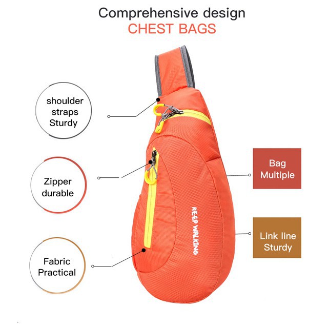 Weikani Crossbody Bag Sport Waterproof Keep Walking Sports Shoulder Bag