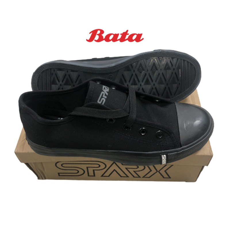 Bata-6313 รองเท้าผ้าใบ สีดํา หรือ Kasut Hitam Bertali