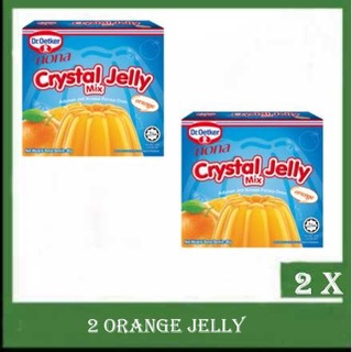 Promotion 2 x Dr. Oetker Nona Crystal Jelly Mix Orange 90g ด๊อกเตอร์โอ๊ตเกอร์ โนนา ผงวุ้นคาราจีแนน สำเร็จรูปกลิ่นส้ม ขนา