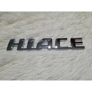 แผ่นป้ายโลโก้* HIACE สำหรับติดรถตู้ Toyota HIACE งานสวยๆ ขนาด *18 x3.5cm* สีเงินชุบโครเมี่ยม*ครบเครื่องเรืองประดับ